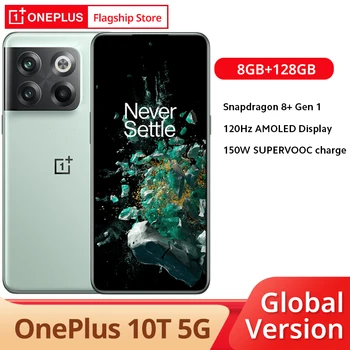 OnePlus 10T 5G Глобалната версия 8 GB 128 GB Snapdragon 8 + Gen 1 120 Hz AMOLED Дисплей 150 W Такса 4800 mah 50 Mp