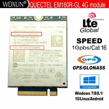 Quectel EM160R-gl1 Gbit/с/150 Mbps, LTE Cat16 M. 2 Модул GPS, GLONASS 5W10V25787 за Thinkpad FRU T14 T15 T15G P15 P17 P14S P15S Gen2