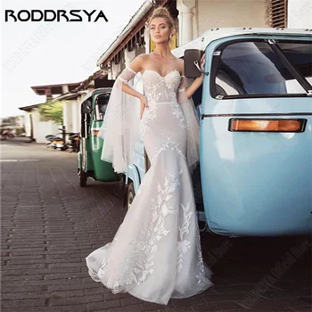 RODDRSYA, сватбени рокли за жени, апликации от дантела, хохцайтсклейд, тюл с изгорени ръкави, сватбени рокли по поръчка