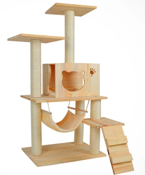 RY11Wooden Сезал Oem Производител на Едро на Индивидуални мебели за домашни любимци къща Котка на дърво