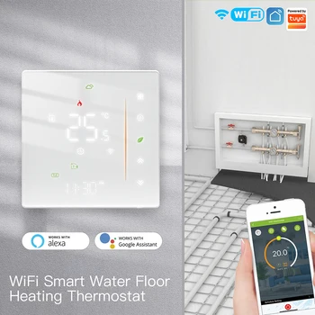 Sasha WiFi умен термостат за подово Електрическо отопление водна газов котел и Регулатор на температурата Работа с Alexa, Google Home, Alice