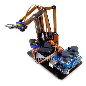SG90 MG90S 4 Dof в събирането на Акрилни механичен робот-манипулатор Комплект за нокти за Arduino роботизирана Ръка парна комплект Программирующая ръка на робот