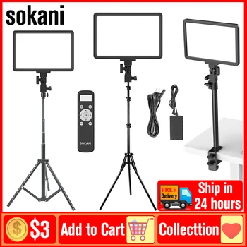 Sokani P25 с регулируема яркост, светодиодна лента за запис на видео, попълнете лампа, фотографско осветление за директно излъчване, видеостудия, киберспортивные срещи