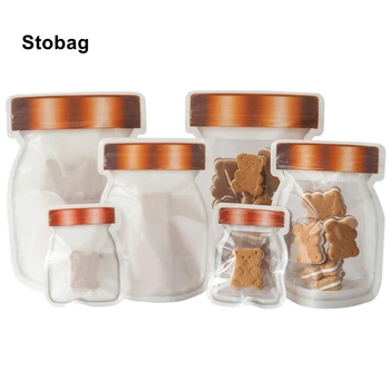 StoBag 50pcs Mason Jar Опаковки За хранителни продукти Запазват Свежестта Във фризера, Запечатани с Цип, Малко Сладко Преносими Торбички За Опаковане на Закуски за Бисквити