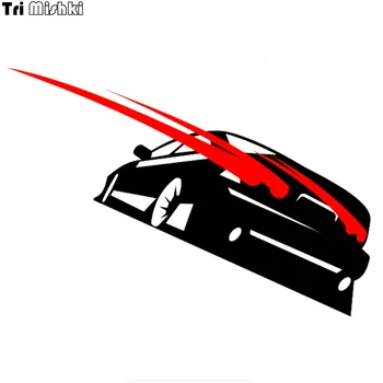 Tri Mishki HZX392-CS 20 * 14 см, кола с червена панделка, цветни стикери за автомобили, автомобилни стикери