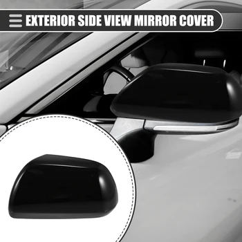 Uxcell Капачката на Лявото и Дясното Странично огледало за Обратно виждане Cover Капаци Огледала за Задно виждане за Toyota Highlander 2009-2014 ABS Сребрист Тон/Черен/Бял