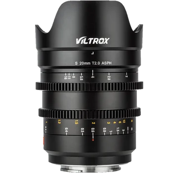 Viltrox 20 мм Т2.0 Широкоъгълен Полнокадровый Обектив Prime Cinematic МФ За фотоапарат Sony E-mount A9ii A7RIV A7III A7SII DSLR