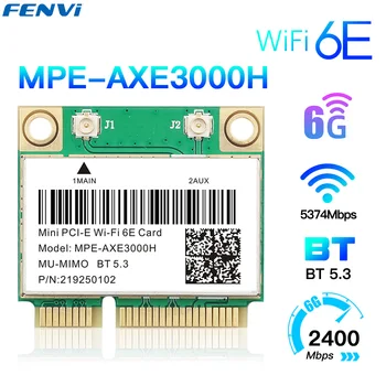 WiFi 6E 5374 Mbps AX210 Безжична Мини-карта на PCI-E WiFi Да Bluetooth 5,3 802.11 AX 2,4 G/5G/6GHz Адаптер Wlan мрежова карта За Win10