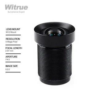 Witrue 5MP HD Обектив 2,97 ММ M12 Определяне на F4.0 Без Изкривяване 650 нм IR Филтър за Камери за Видеонаблюдение 1920 Откриване на Лица