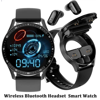 X7 2 в 1, умни часовници за мъже с TWS Bluetooth, слушалка за разговори, наблюдение на сърдечната честота, кръвното налягане, спортни фитнес-смарт часовници за Huawei