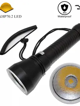 XHP70.2 Led Фенерче за Гмуркане Жълт Цвят XHP70 DiveTorch Водоустойчива Лампа За Подводен риболов Lanterna