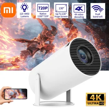 Xiaomi HY300 Smart Projector Android 11.0 MINI Portable 5G WIFI Home Cinema 720P за SAMSUNG Apple Outdoor 1080P, 4K Movie, HDMI