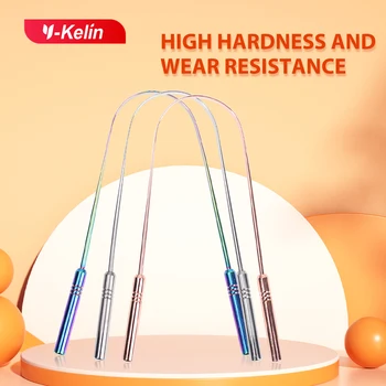 Y-kelin 3 цвята, стъргало за език от неръждаема стомана, метална четка за зъби за почистване на пресен въздух с покритие, хигиена на устната кухина