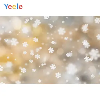 Yeele Зимни блестящи декори с упавшими снежинками, фотографски фонове, персонални фотографски фонове за фото студио