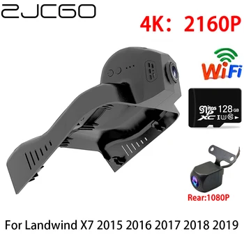 ZJCGO 4K Автомобилен Видеорекордер Dash Cam Wifi Предната и Задната Камера, 2 Обектива 24h Монитор за Паркиране за Landwind X7 2015 2016 2017 2018 2019