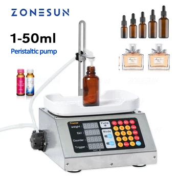 ZONESUN 0-50 мл ZS-M90 Автоматична Машина за бутилиране на течности с ЦПУ 220 В, Машина За Бутилиране на спиртни напитки, Пълнител Течен Разтвор за Перорално