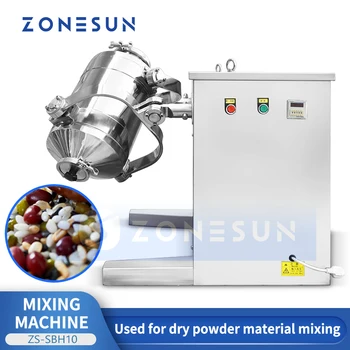 ZONESUN Машина за смесване на сух прах Agarbatti Масала Coffee Чай Blender Оборудване за химична предварителна обработка на хранителните продукти ZS-SBH10