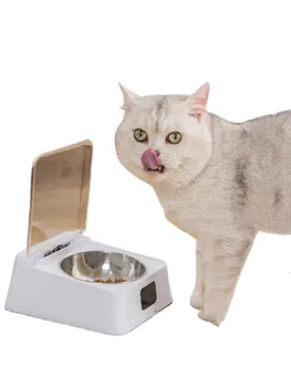 Автоматичен фидер на домашни любимци интелектуална ясла за кучета и котки инфрачервен сензор купа за кучета с автоматично се отваря капака на контейнер за съхранение на храна срещу мишки