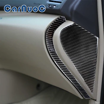 Автомобилна стикер, аксесоари за врати буферна плоча, декоративна лента, за Toyota Highlander 2008-2013, аксесоари, корнизи за интериора, изработени от въглеродни влакна