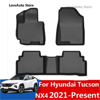 Автомобилни постелки от ТПЭ, стелки, автомобилни постелки, автомобилни накладки, стелки за купето, непромокаеми за Hyundai Tucson NX4 2021 2022, аксесоари