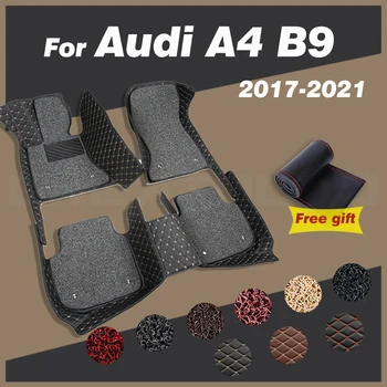 Автомобилни стелки за Audi A4 хетчбек B9 2017-2019 2020 2021 автомобилни тампони на краката на поръчка килим Аксесоари за интериора на Подробности украса