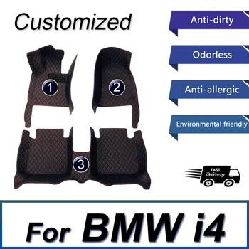 Автомобилни стелки за BMW i4 2022, обичай автоматично накладки за краката, автомобилни килими, аксесоари за интериора