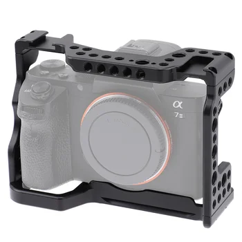 Алуминиева камера Клетка Инсталация за Sony A7M3 A7R3 A9 A7M2 Видео Заснемане Удължител Стабилизатор с по-Студен Башмаком 1/4 3/8 Дупката за винт