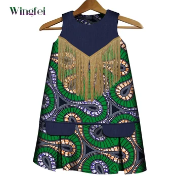 Африкански рокли за деца, рокли Bady без ръкави с принтом на Анкара, детски дрехи Bady в традиционен африканския стил, Wyt649