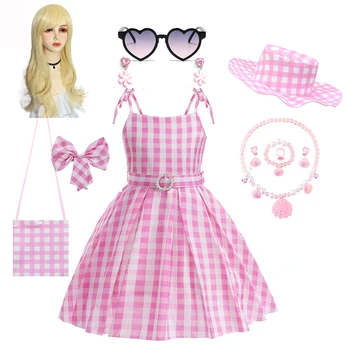 Барби, розова рокля за cosplay за момичета, костюм за Хелоуин, детска сладък дрехи, бижута набор от елегантно облечен карнавальная парти, Vestidos 2023, топла разпродажба