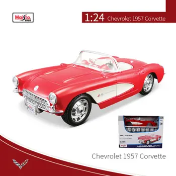 Версия монтаж на Maisto 1:24 Chevrolet Corvette 1957 Модел на спортен Автомобил От сплав, Монолитен под налягане, Метални Модел Автомобил, Имитация на Детския Подарък