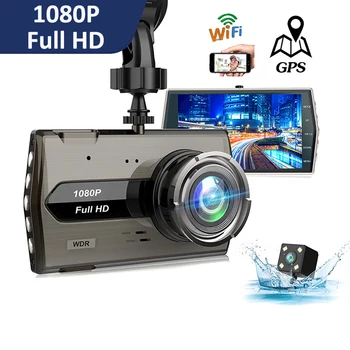 Видеорекордер WiFi Full HD 1080P Авто Dvr Камера за задно виждане, видео Рекордер Черна Кутия за Нощно Виждане Авто Dvr Автомобилна Камера, GPS Тракер