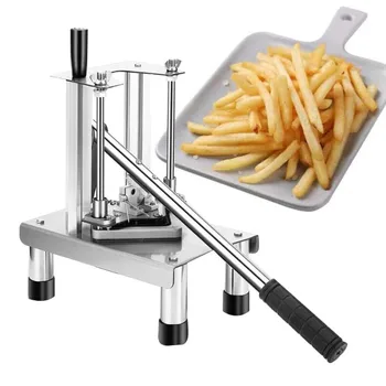 Висококачествена ръчна машина за екструдиране на ленти от сладки картофи вертикален тип за домашна употреба, ръчна машина за рязане на картофи на пръчици