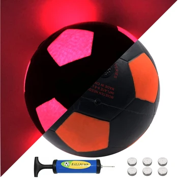 Висококачествена футболна топка с led подсветка, футболна нощен тренировка, футболен супер ярък светлинен топката в нощта, светлинен футболна топка на открито