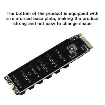 Високоскоростен адаптер за разширяване на M. 2 С M-КЛЮЧЪТ PCI-E3.0 До 6 порта SATA3.0 6G С индикаторна лампа, Здрав висок Клас чип-совалка
