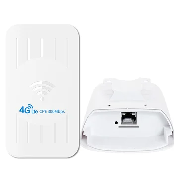 Външен WiFi Рутер 4G СИМ-карта, 300 Mbps Безжичен Мост CPE/4G Рутер с разширяването на диапазона на 1 км За IP камери и 24 Poe