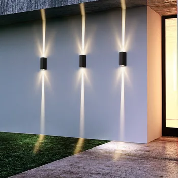 Външни led лампи за измиване на стени Водоустойчива IP65 двуглавые светещи външни стенни осветителни тела, Градински лампа за вътрешния двор