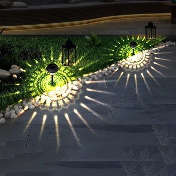 Външни соларни наземни осветителни тела, градински градински лампи Външна водоустойчив пътека озеленяване лампа палата Осветление на двора