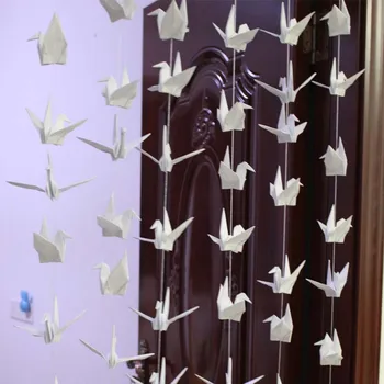 Гирлянда от 10 хартиени журавликов оригами, висящи украшения, изповед, бижута Сватба на Деня на Свети Валентин, рожден Ден