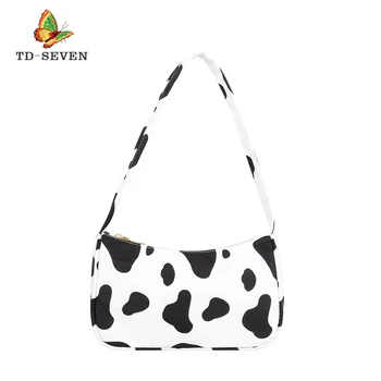 Дамска чанта-портфейл с принтом крави, дамски реколта чанта-скитник, малка чанта-тоут, чанта през рамо дамски чанти-клатч