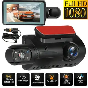 Двухобъективная Регистраторная камера за Кола Black Box HD 1080P Автомобилен Видеорекордер с WIFI за Нощно Виждане G-сензор Петлевая Запис Dvr Автомобилна Камера