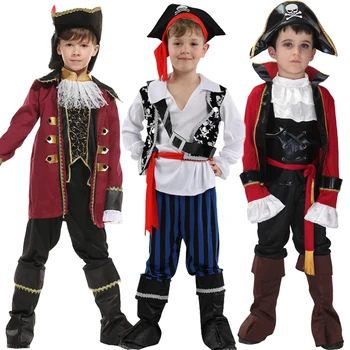 Детски костюм на пират капитан Джак Спароу, шапка за момичета, детски рокля за cosplay 