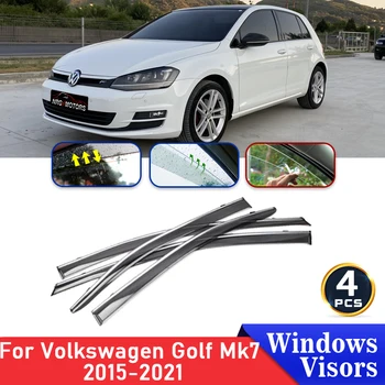 Дефлектори за Volkswagen VW Golf Mk7 7 2015 2016 2017 2018 2019 2020 2021 на Предното стъкло на колата, странични сенници, тапицерия от дъжд, на веждите