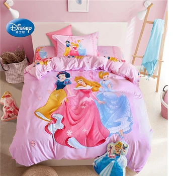 Дизайнерски 3D комплект спално бельо Disney Snow White за деца и момичета, розово пуховое одеяло, калъфка за възглавница, украса спални, домашно тъкани