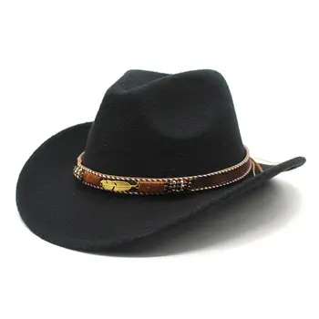 Дизайнерски брендовый топ с метална писалка, каубойски топ в западен стил, мъжки и дамски шапка, фетровая шапка Gorras Para Hombres, мъжка шапка Gorras