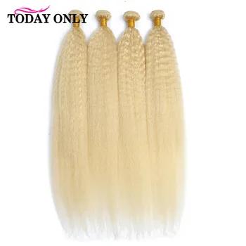 Днес САМО 613 Греди Светли Къдрава права коса Бразилски плетене 1/3/4 лъч на 100% Човешка коса За удължаване Реми Hair 8-26inc