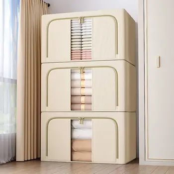 Домашен шкаф за съхранение на дрехи Обемът Сгъваем органайзер за завивки от плат Оксфорд Голямо одеяло за дрехи Кутия-органайзер