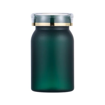 ДОМАШНИ любимци Пластмасова бутилка за хапчета тъмно зелена полупрозрачна празна бутилка с печата Твърд на прах Officinalis-ова Капсула таблетка флакон контейнер