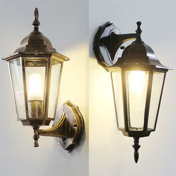 Европейски стил Ретро led монтиран на стената лампа Външно водонепроницаемое осветление Вила Градина на Верандата на Лампи двор, коридор, монтиран на стената лампа
