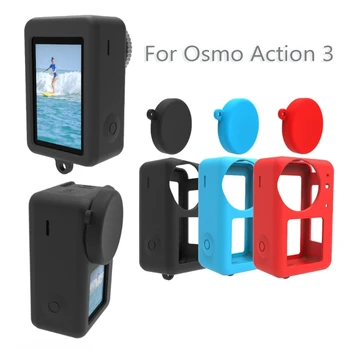 Екшън-камера, силиконови калъфи за защитни чанти камери OSMO Action 3, калъфи за прецизно отваряне на дупки, обектива на камерата
