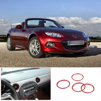 За 2009-2015 Mazda MX-5 NC от алуминиева сплав, червен автомобилен климатик, изходната декоративно пръстен, стикер на капака, аксесоари за интериора